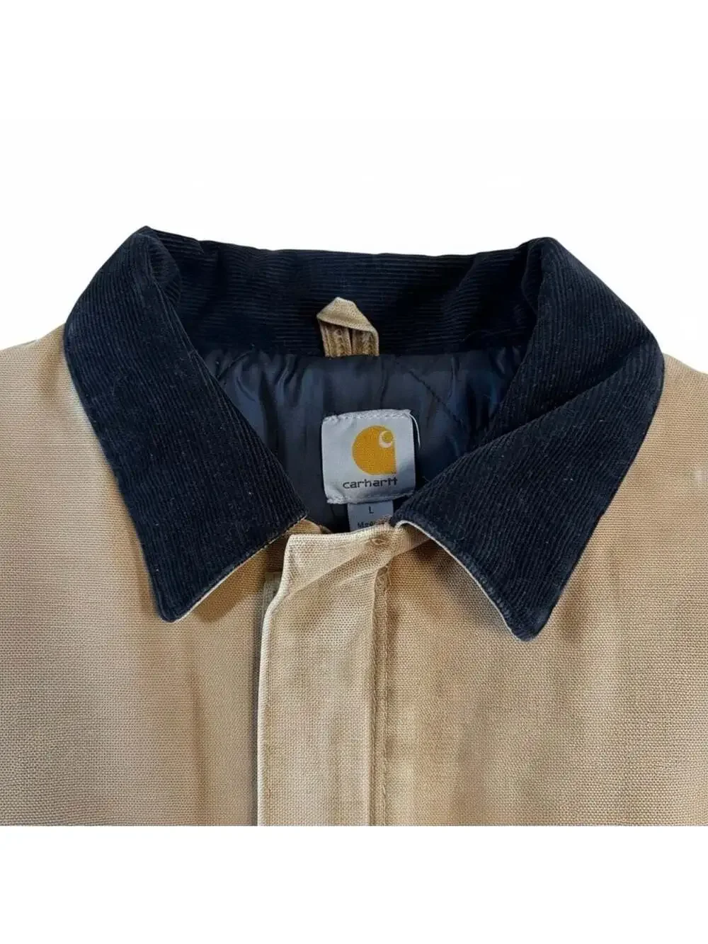 Carhartt C26 211 Sandstone Duck Arctic Quilt Coat Brown Large Tall Distressed